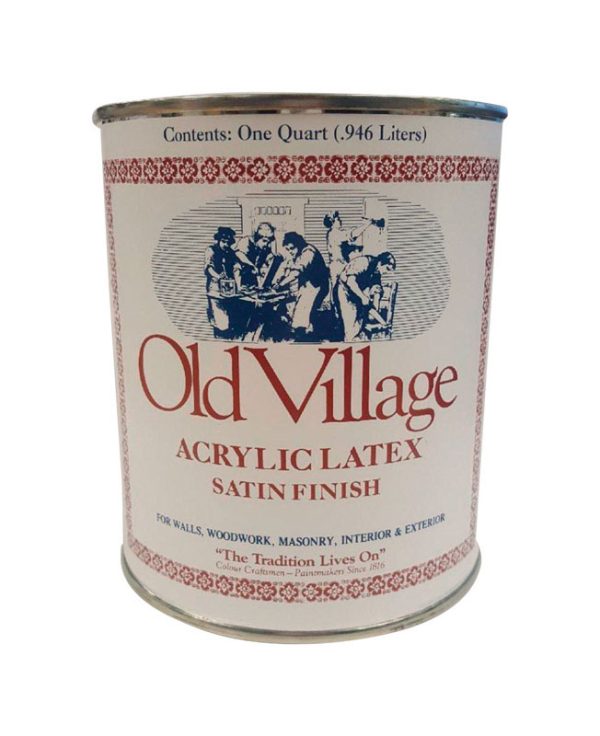 Old Village Satin Valley Forge Mustard Water-Based Paint Exterior and Interior 1 qt