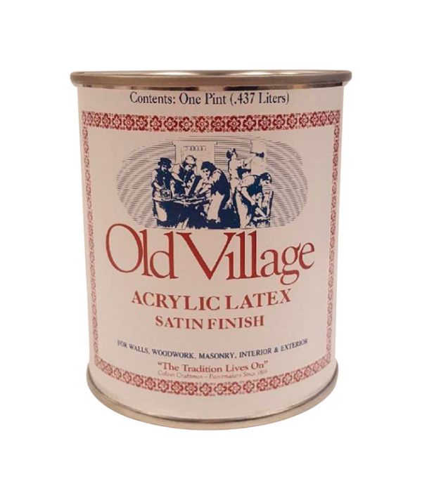 Old Village Satin New England Red Water-Based Paint Exterior and Interior 1 pt