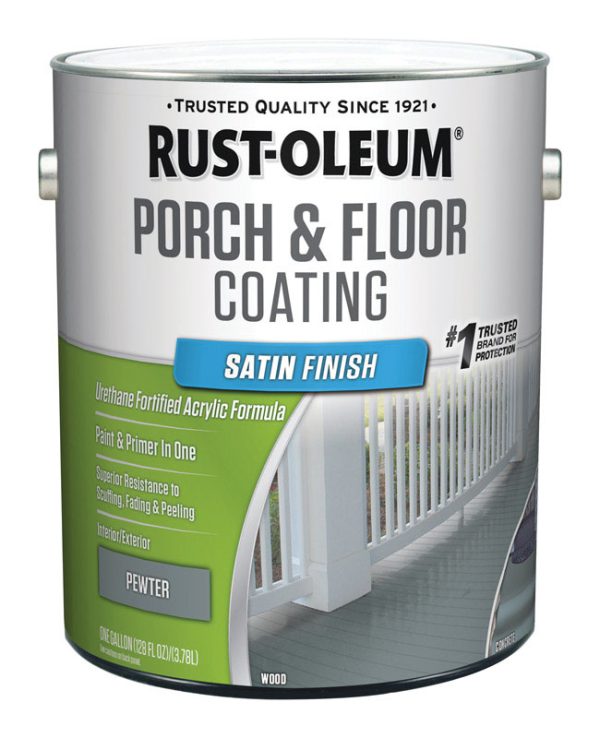 Rust-Oleum Porch & Floor Satin Pewter Porch and Floor Paint+Primer 1 gal
