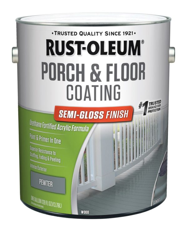 Rust-Oleum Porch & Floor Semi-Gloss Pewter Porch and Floor Paint+Primer 1 gal