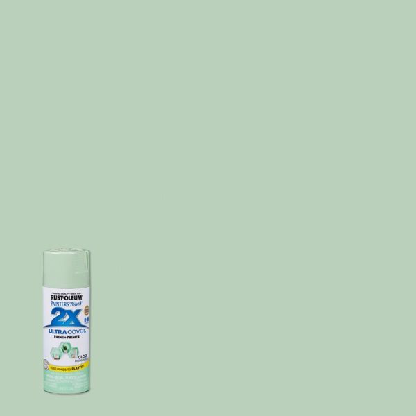 Rust-Oleum Painters Touch 2X Ultra Cover Gloss Modern Mint Paint+Primer Spray Paint 12 oz