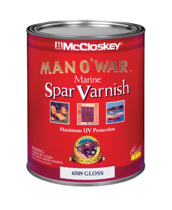McCloskey Man O' War Gloss Clear Water-Based Marine Spar Varnish 1 qt