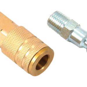 Forney Brass/Steel Air Coupler and Plug Set 1/4 in. Male/Female X 1/4 in. 2 pc