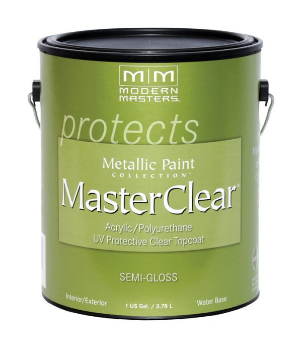 Modern Masters MasterClear Semi-Gloss Clear Water-Based Protective Coating Exterior and Interior 1 g