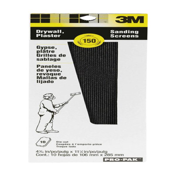 3M Pro-Pak 11-1/4 in. L X 4-3/16 in. W 150 Grit Silicon Carbide Drywall Sanding Screen 10 pk