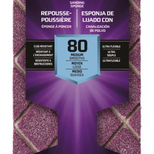 3M 4-1/2 in. L X 2-1/2 in. W X 1 in. 80 Grit Medium Block Dust Channeling Sanding Sponge