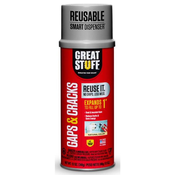 Great Stuff Smart Dispenser Ivory Polyurethane Insulating Foam Sealant 12 oz