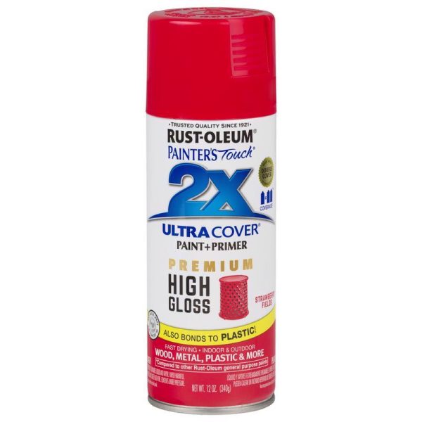 Rust-Oleum Painter's Touch 2X Ultra Cover High-Gloss Strawberry Fields Paint+Primer Spray Paint 12 o