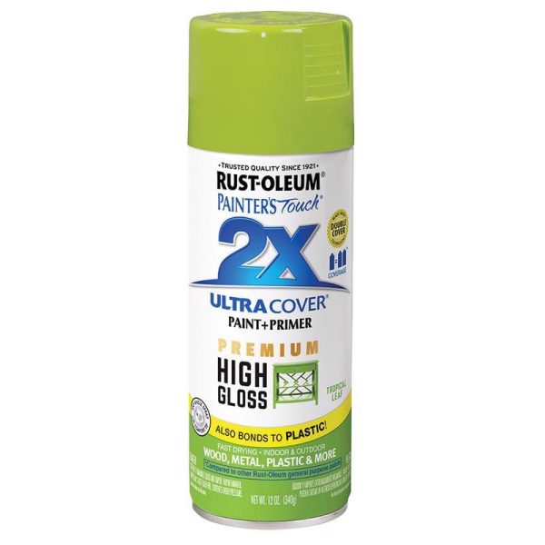 Rust-Oleum Painter's Touch 2X Ultra Cover High-Gloss Tropical Leaf Paint + Primer Spray Paint 12 oz