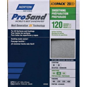 Norton ProSand 11 in. L X 9 in. W 120 Grit Aluminum Oxide Sandpaper 20 pk