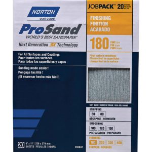 Norton ProSand 11 in. L X 9 in. W 180 Grit Aluminum Oxide Sandpaper 20 pk