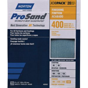 Norton ProSand 11 in. L X 9 in. W 400 Grit Aluminum Oxide Sandpaper 20 pk