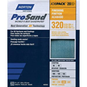 Norton ProSand 11 in. L X 9 in. W 320 Grit Aluminum Oxide Sandpaper 20 pk