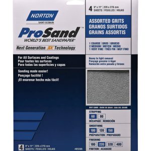 Norton ProSand 11 in. L X 9 in. W Assorted Grit Aluminum Oxide Sandpaper 1 pk