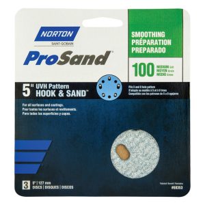 Norton ProSand 5 in. Ceramic Alumina Hook and Loop Sanding Disc 100 Grit Medium 3 pk