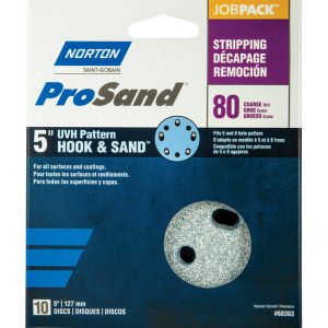 Norton ProSand 5 in. Ceramic Alumina Hook and Loop A975 Sanding Disc 80 Grit Coarse 10 pk