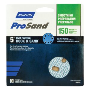 Norton ProSand 5 in. Ceramic Alumina Hook and Loop Sanding Disc 150 Grit Fine 3 pk