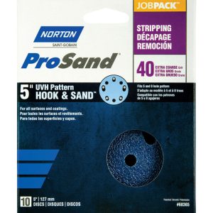 Norton ProSand 5 in. Zirconia Alumina Hook and Loop H831 Sanding Disc 40 Grit Extra Coarse 10 pk