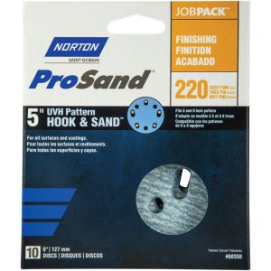 Norton ProSand 5 in. Ceramic Alumina Hook and Loop A975 Sanding Disc 220 Grit Very Fine 10 pk