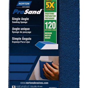 Norton ProSand 4.5 in. L X 3.5 in. W X 1 in. 120 Grit Medium Single Angle Sanding Sponge