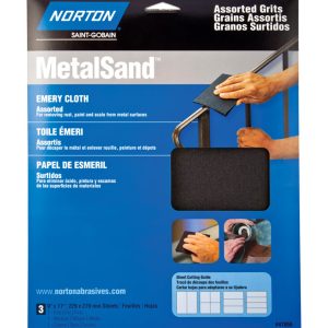 Norton MetalSand 11 in. L X 9 in. W Assorted Grit Emery Emery Cloth 3 pk