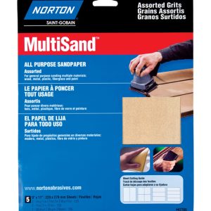 Norton MultiSand 11 in. L X 9 in. W Assorted Grit Aluminum Oxide All Purpose Sandpaper 5 pk
