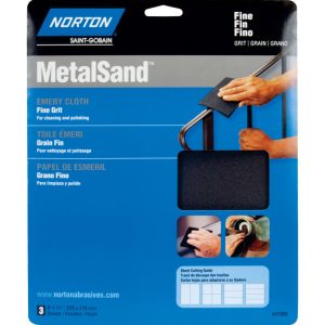 Norton MetalSand 11 in. L X 9 in. W 150 Grit Emery Cloth 3 pk