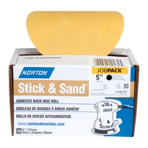 Norton Stick & Sand 5 in. Aluminum Oxide Adhesive A290 Sanding Disc 150 Grit Fine 50 pk