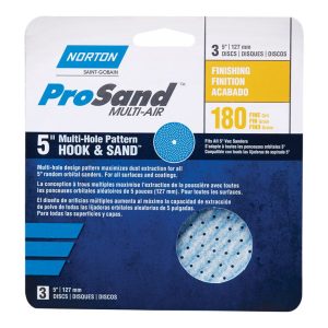 Norton ProSand 5 in. Ceramic Alumina Hook and Loop A975 Sanding Disc 180 Grit Fine 3 pk