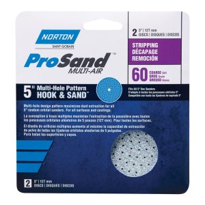 Norton ProSand 5 in. Zirconia Alumina Hook and Loop H831 Sanding Disc 60 Grit Coarse 2 pk