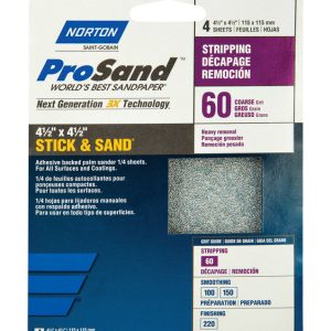 Norton ProSand 4-1/2 in. L X 4-1/2 in. W 60 Grit Aluminum Oxide Sanding Sheet 4 pk