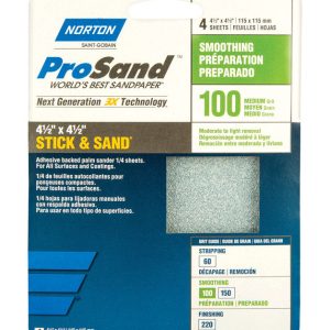 Norton ProSand 4-1/2 in. L X 4-1/2 in. W 100 Grit Aluminum Oxide Sanding Sheet 4 pk