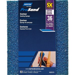 Norton ProSand 5.5 in. L X 4.5 in. W X 0.875 in. 36 Grit Extra Coarse Contour Sanding Sponge