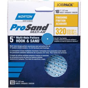 Norton ProSand 5 in. Ceramic Alumina Hook and Loop Sanding Disc 320 Grit Extra Fine 10 pk