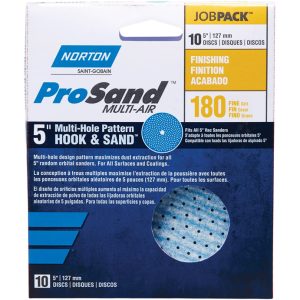 Norton ProSand 5 in. Ceramic Alumina Hook and Loop Sanding Disc 180 Grit Fine 10 pk