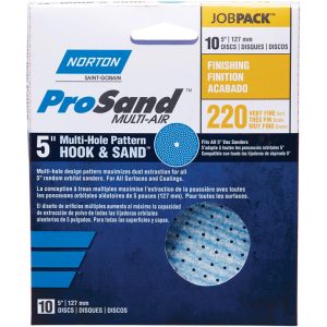 Norton ProSand 5 in. Ceramic Alumina Hook and Loop A975 Sanding Disc 220 Grit Very Fine 10 pk