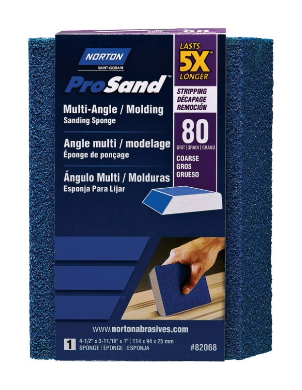 Norton ProSand 4.5 in. L X 3.6875 in. W X 1 in. 80 Grit Coarse Multi-Angle Sanding Sponge