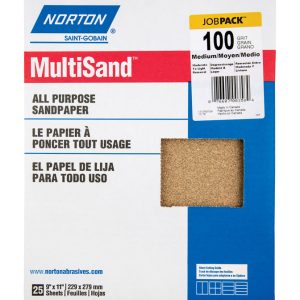 Norton MultiSand 11 in. L X 9 in. W 100 Grit Aluminum Oxide All Purpose Sandpaper 25 pk
