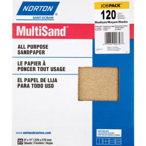 Norton MultiSand 11 in. L X 9 in. W 120 Grit Aluminum Oxide All Purpose Sandpaper 25 pk