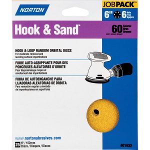 Norton Hook & Sand 6 in. Aluminum Oxide Hook and Loop A250/A290 Sanding Disc 60 Grit Coarse 25 pk