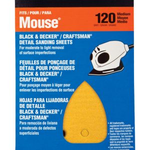 Norton 5-1/4 in. L X 3-3/4 in. W 120 Grit Aluminum Oxide Mouse Sandpaper 5 pk