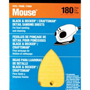 Norton 5-1/4 in. L X 3-3/4 in. W 180 Grit Aluminum Oxide Mouse Sandpaper 5 pk