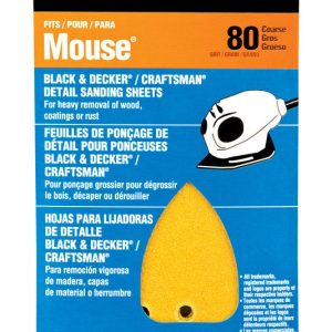 Norton 5-1/4 in. L X 3-3/4 in. W 80 Grit Aluminum Oxide Mouse Sandpaper 5 pk