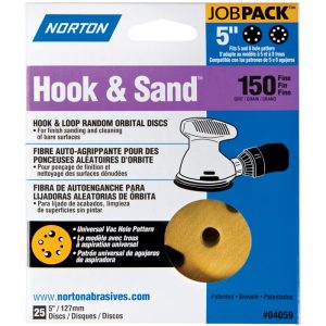 Norton Hook & Sand 5 in. Aluminum Oxide Hook and Loop A290 Sanding Disc 150 Grit Fine 25 pk