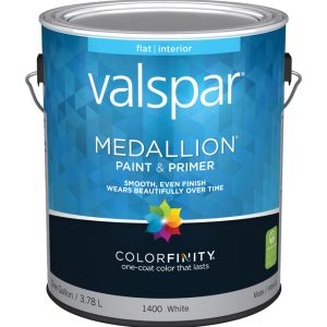 Valspar Medallion Flat White Paint and Primer Interior 1 gal