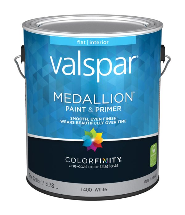 Valspar Medallion Flat White Paint and Primer Interior 1 gal