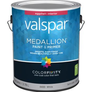 Valspar Medallion Eggshell White Paint and Primer Interior 1 gal