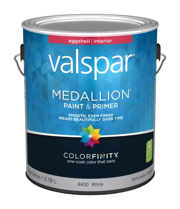 Valspar Medallion Eggshell White Paint and Primer Interior 1 gal