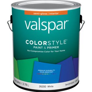 Valspar Color Style Semi-Gloss White White Base Paint and Primer Interior 1 gal