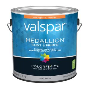 Valspar Medallion Semi-Gloss White Paint and Primer Interior 1 gal